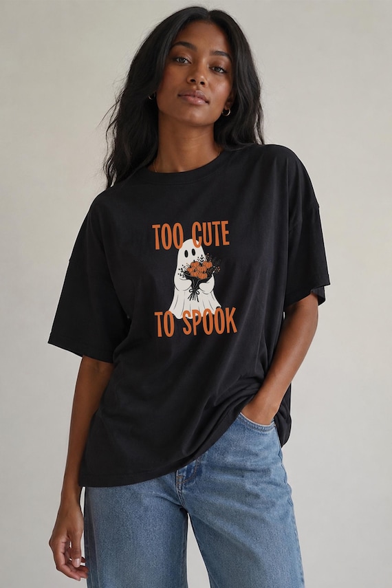 Halloween Oversized Graphic Tee, Women’s Relaxed Fit T-Shirt, Spooky Season Shirt, Cute Fall Clothing