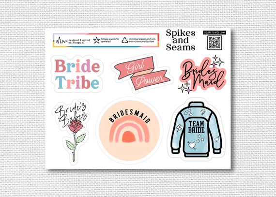 wedding planner stickers, bride tribe, bridal party, wedding favors, bridesmaid gift, wedding sticker, planner stickers, bridesmaid proposal