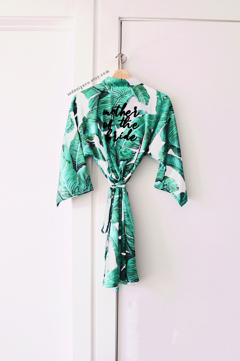 Green palm leaf robe bridesmaid robe Hawaiian robe bridal Etsy