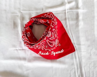 Red Bandana with Custom text, Custom Cowboy Bandana, Cowgirl Party, Cowboy Bachelor Party, Country Western Bachelorette Gift, Rodeo party