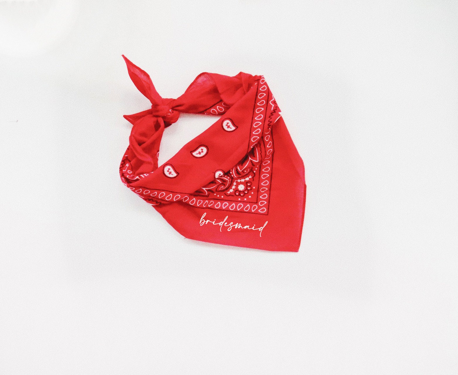 custom bandana, red bandana, personalized bandana, bandana, bride