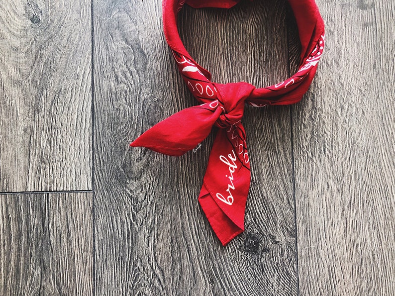 Custom Bandana Personalized Bandana Red Bandana Wedding Etsy