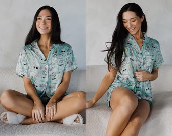 Fun & Playful Women's Loungewear Set, Luxe Golf Print PJ Set, Chic Loungewear, Trendy Women's Sleepwear, Golf Print Pajamas, Golf Lover