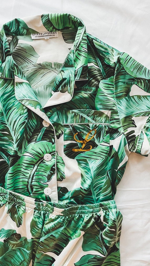 Palm leaf pj set sale