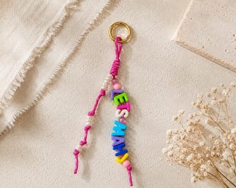 Regalo para mamás aficionadas al mahjong, accesorio para la noche de juegos, llavero colorido con cuentas, ¡A jugar al mahjong!