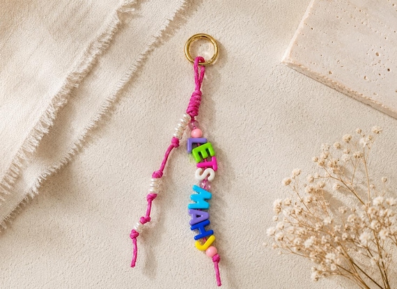 Mahjong Mom Gift, Game Night Accessory, Colorful Beaded Keychain, Let’s Mahj