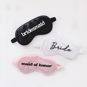 sleep mask, custom sleeping mask, personalized sleep mask, wedding gift, wedding favors, bridesmaid proposal, wedding, custom gifts, sleep