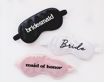 sleep mask, custom sleeping mask, personalized sleep mask, wedding gift, wedding favors, bridesmaid proposal, wedding, custom gifts, sleep
