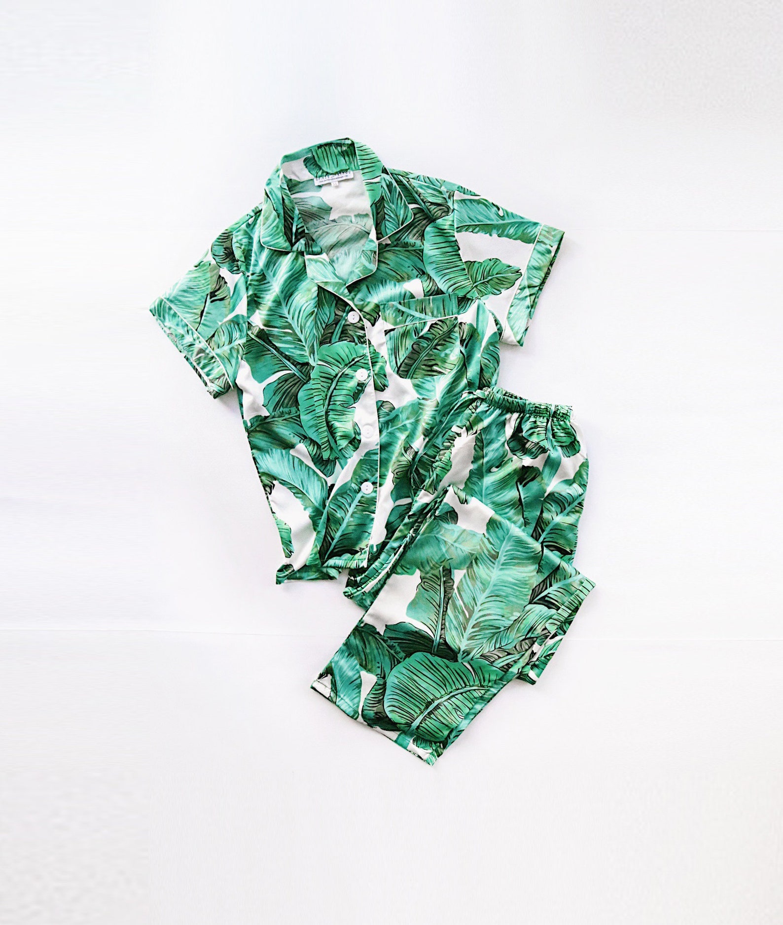 Green Palm Leaf Pajama Set Monogram Pajamas Bridesmaid - Etsy