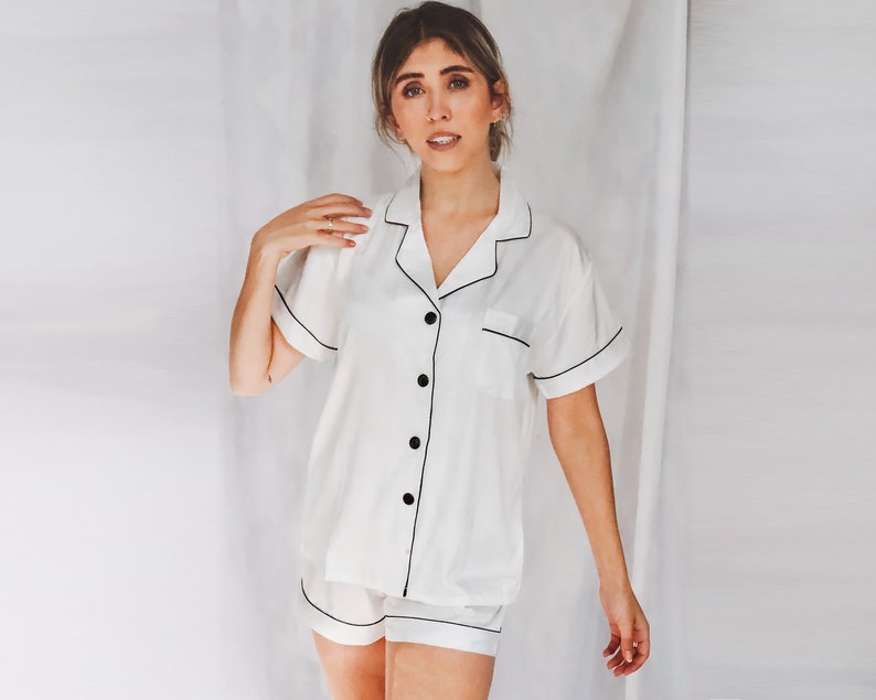 Monogram Pajamas Silk Pajamas Satin Pajamas Bridal Party Etsy