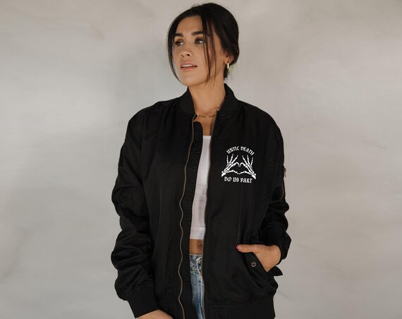 Personalized Till Death Jacket, Custom Bomber Jackets for Couples, Gothic Love, Wedding Anniversary Gift, Spooky Wedding Gift, Till Death