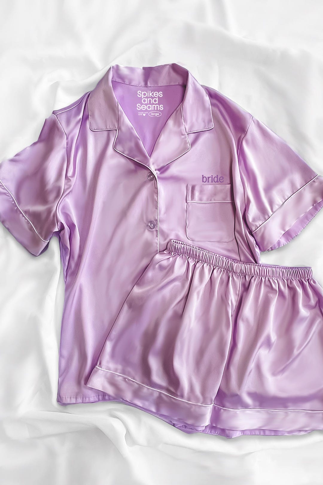 Seidiger Damen-Pyjama-Set Mit Knopfleiste, Satin, N Produktbild-Vorschau 8