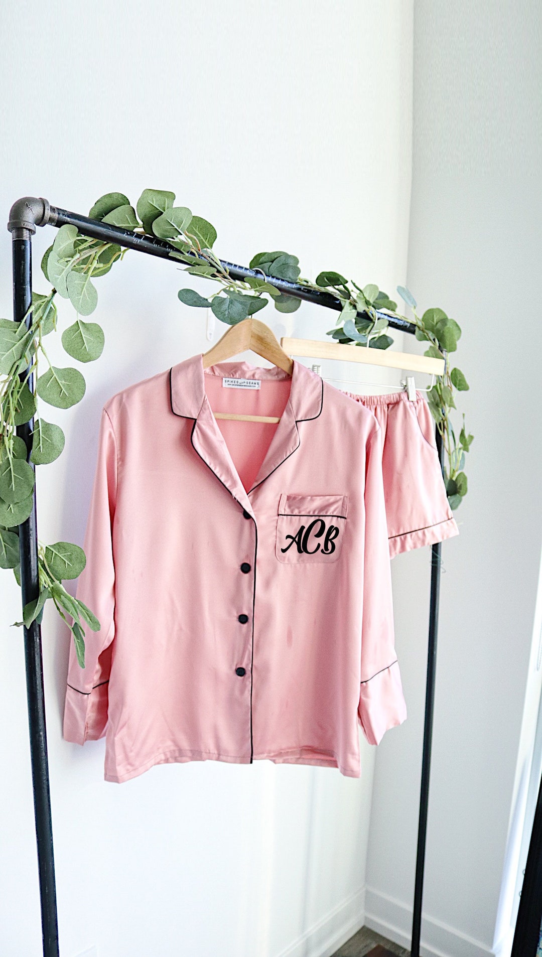 Personalized Comfy Satin Pajama Set, Button Down Pjs, Get Well