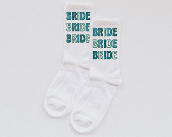 bride socks, bridesmaid, custom crew socks, wedding socks, wedding favors, custom socks, calf socks, crew socks, custom, white socks, brde