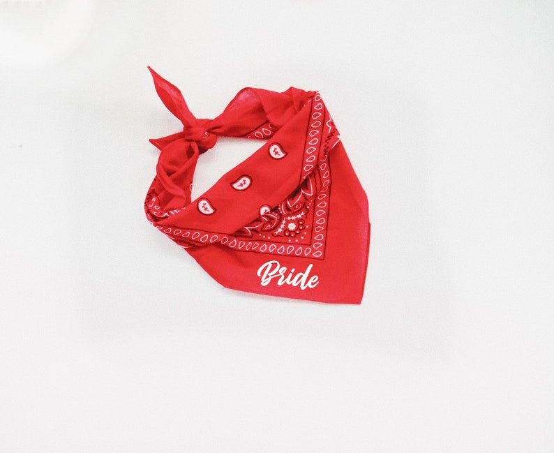 Wedding Bandana Monogram Red Bandana Wedding Bandana Etsy