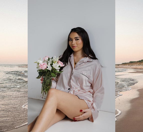 blush satin pajamas, cute satin pajamas, chic loungewear, luxury sleepwear, pajama goals, silky pajamas, cozy, homewares, fashion pajamas