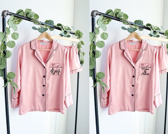 custom long pajamas, custom text pajamas, custom name pajamas, wedding pajamas, getting ready shirts, getting ready pajamas, monogram, pjs