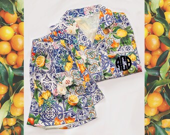 Pigiama con stampa di frutta, pigiama con stampa di piastrelle