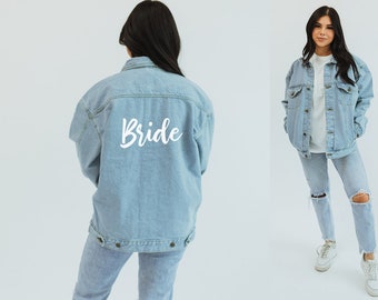 Ehemann und Braut, Paarjacken, Jacken für Jungvermählten, Hochzeit, Brautjungfer, benutzerdefinierte Jeansjacke, Jeansjacke, Brautstamm, Verlobungsgeschenk