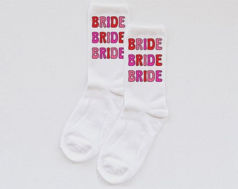 calcetines de novia, dama de honor, calcetines personalizados, calcetines de boda, regalos de boda, calcetines personalizados, calcetines de pantorrilla, calcetines de tripulación, personalizados, calcetines blancos, novia