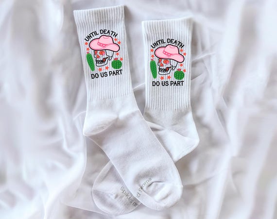 Until Death Do Us Part Wedding Socks – Western Bride Socks for Bachelorette Party, Rustic Country Bach Gift for Her - Country Bachelorette