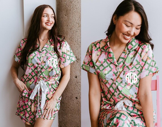 pickleball pajama set, Pickleball PJs for Women, sporty lounge sleepwear, pickleball player gift, Comfy Satin Sleepwear, custom sleep set