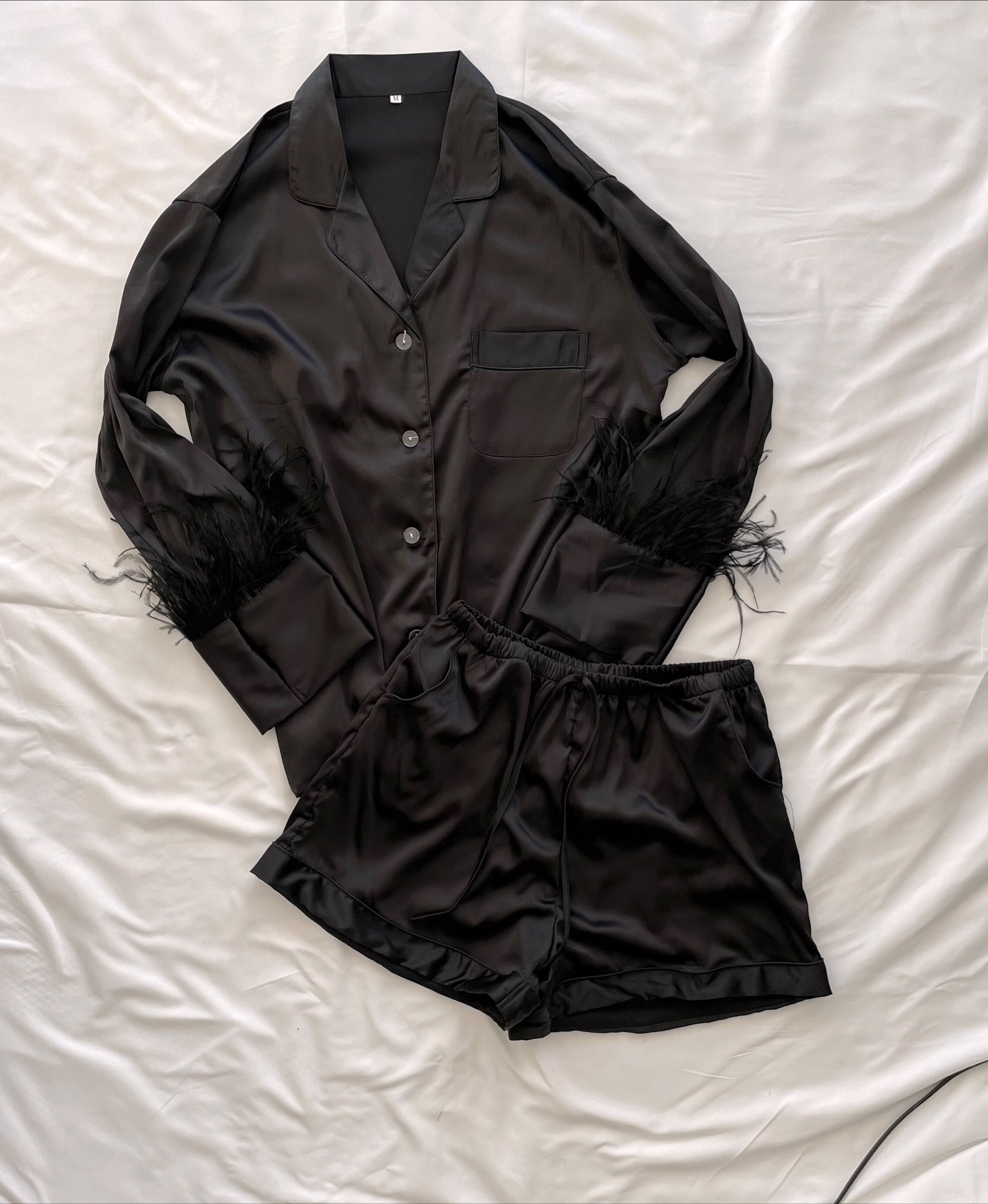 Feather Pajamas Ostrich Feather Pajamas Wedding Pajamas Etsy