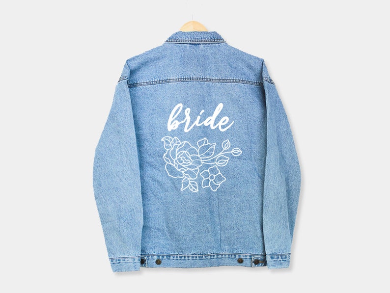 Custom Denim Jacket Bride Jacket Wedding Shower Wedding Etsy