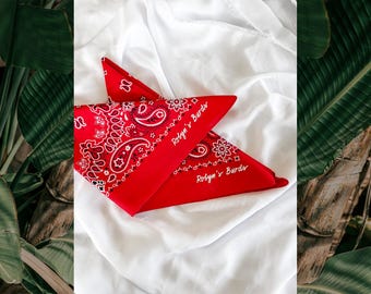 custom western bandana, Western Party Bandana, Bachelorette Party Favor, Bandana Personalized with Initials, Rodeo & Country Party Themes