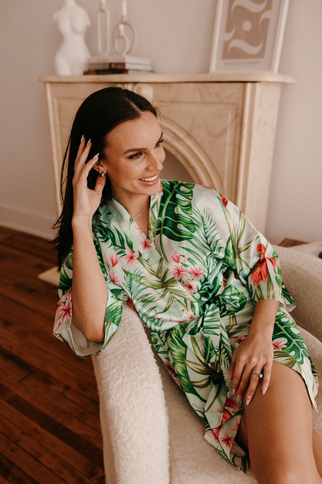 Tropical Exotic Flowers Hibiscus Hawaiian Print Women's Robe main image 1