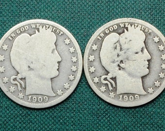 114 Years Old, 1909-D and 1909-S Barber Quarters