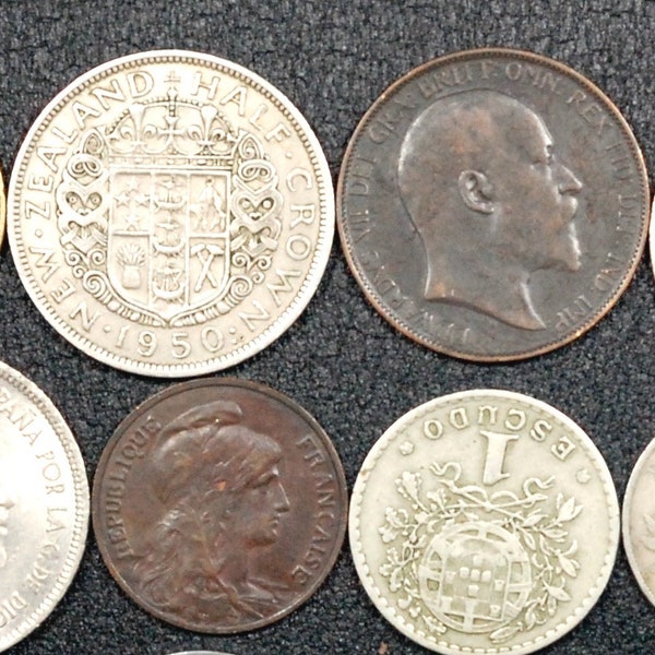 40 OLD LARGE Coins, Most Are 75+ yrs old - About 1 Pound - Sized Like Half Dollars, Date Back to the 1800's