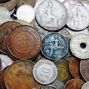 50 OLD COINS - All 70+ Years Old, Dates Back to the 1800's + Two 2 Old Foreign Banknotes Free