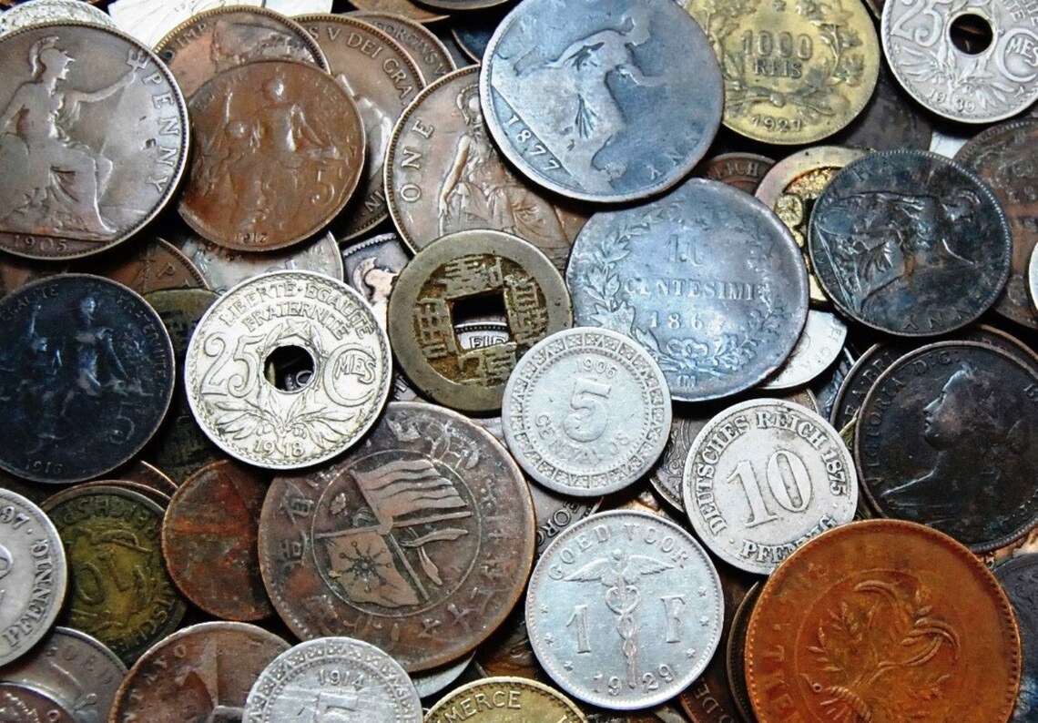 50 Old Foreign Coins All are 70 Years Old Includes Dates Etsy