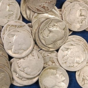 80 Buffalo Nickels (2 Rolls), Dateless - For Making Jewelry