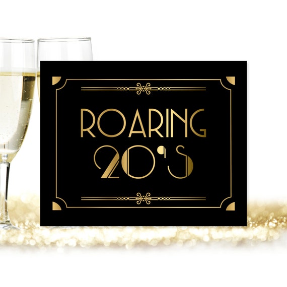 Roaring Twenties Printable Sign Party Bar Sign Art Deco Etsy