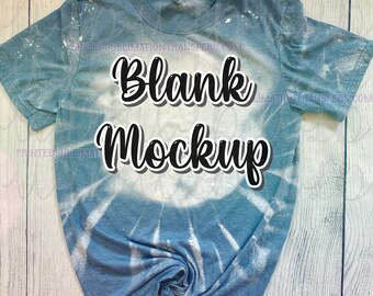 Bleached Gildan Softstyle Heather Indigo Mockup 6400 G640 *Instant Digital Download* JPG, Adult Mock Up, Blue