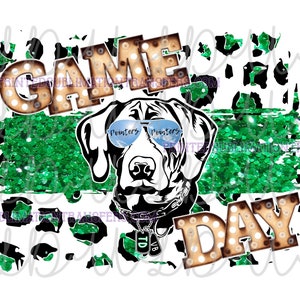 Game Day Pointers Green PNG Digital Design for Screens or Sublimation *Instant Download*, leopard, Kelly