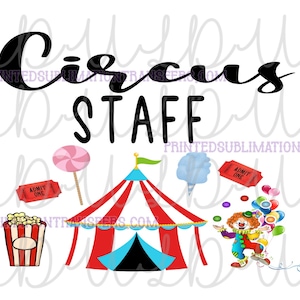 Circus Staff PNG Digitales Design für Sublimation, Wasserschieber und Bildschirme *Instant Download* Transfer
