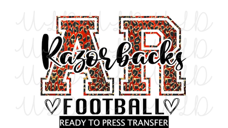 Razorbacks Lettering Arkansas Razorbacks Football Sublimation Design *READY to PRESS* Print ...