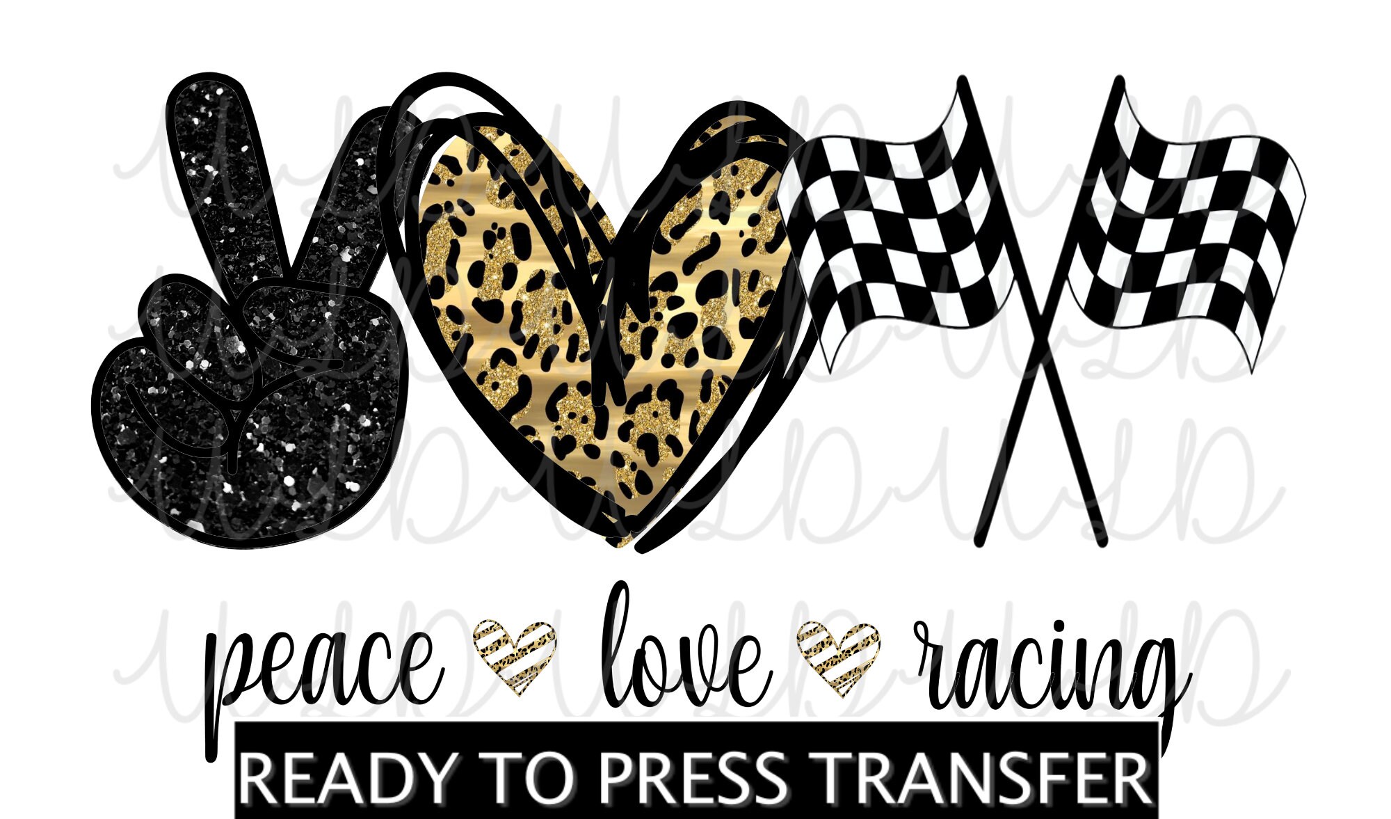 Download Peace Love Racing Sublimation Design Ready To Press Print Etsy