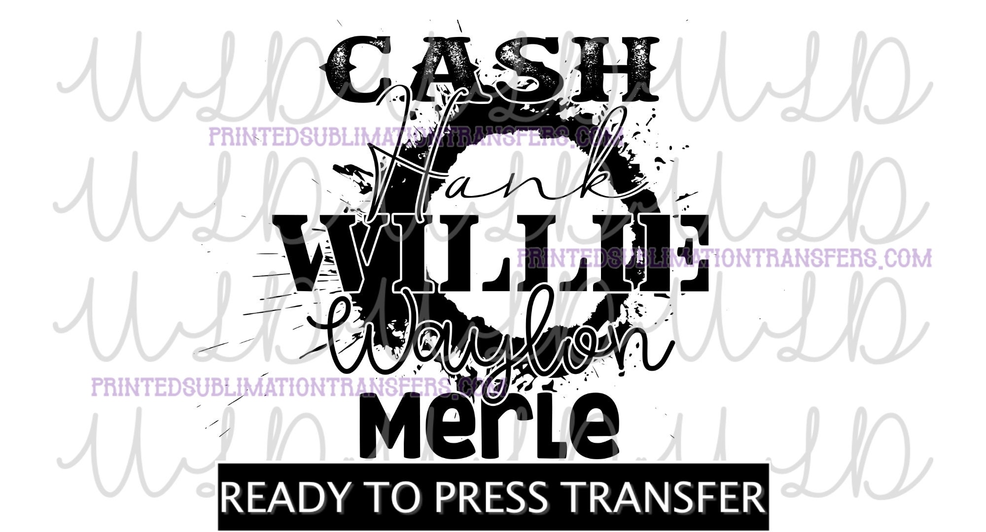 Cash Hank Willie Waylon Merle PNG Digital Design *instant Download ...