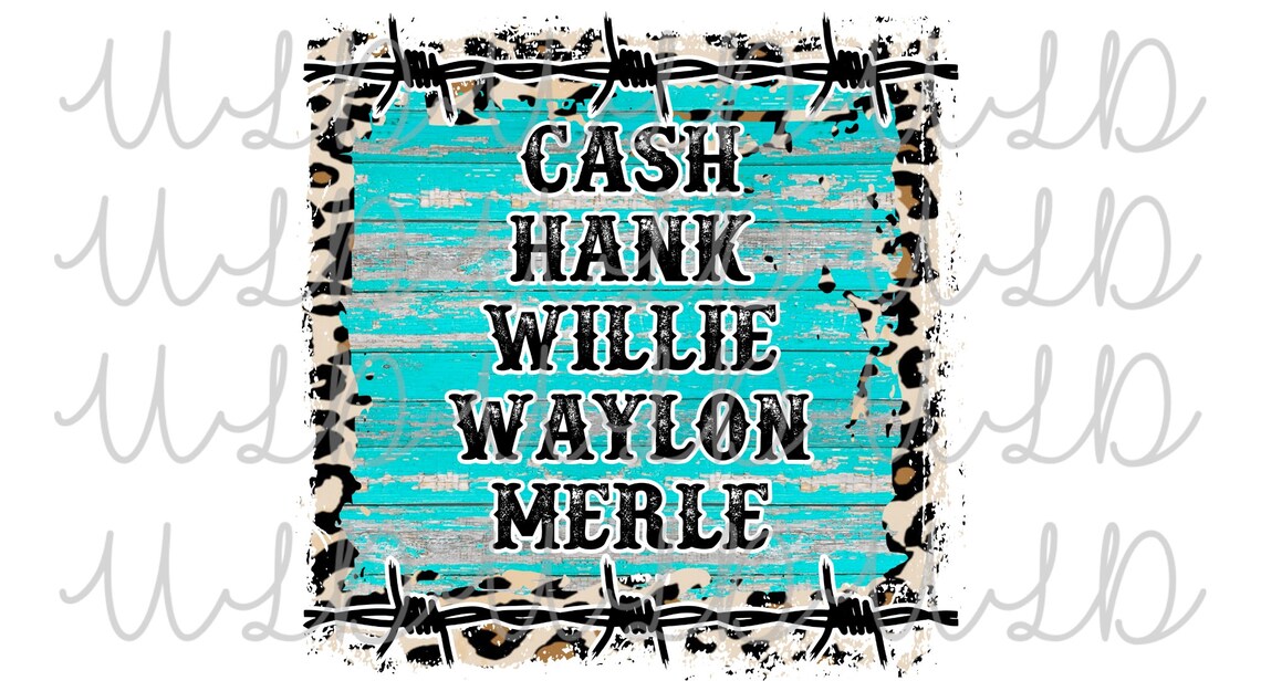 Cash Hank Willie Waylon Merle PNG Digital Design for Screens or ...