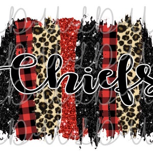 Chiefs PNG Sublimation, Water Slide  Design *Instant Download* Digital Transfer, red/black glitter, plaid leopard