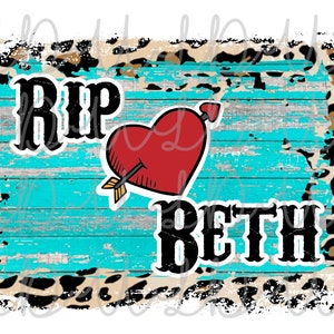 Rip & Beth PNG Digital Design *Instant Download* Transfer Sublimation, Water Slide, Dutton Ranch