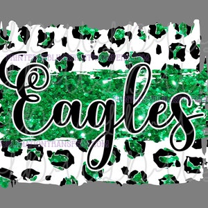 Eagles Green PNG Digital Design for Screens or Sublimation *Instant Download*, leopard, kelly, glitter