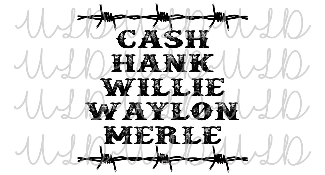 Cash Hank Willie Waylon Merle Sublimation Design *READY to PRESS* Print ...
