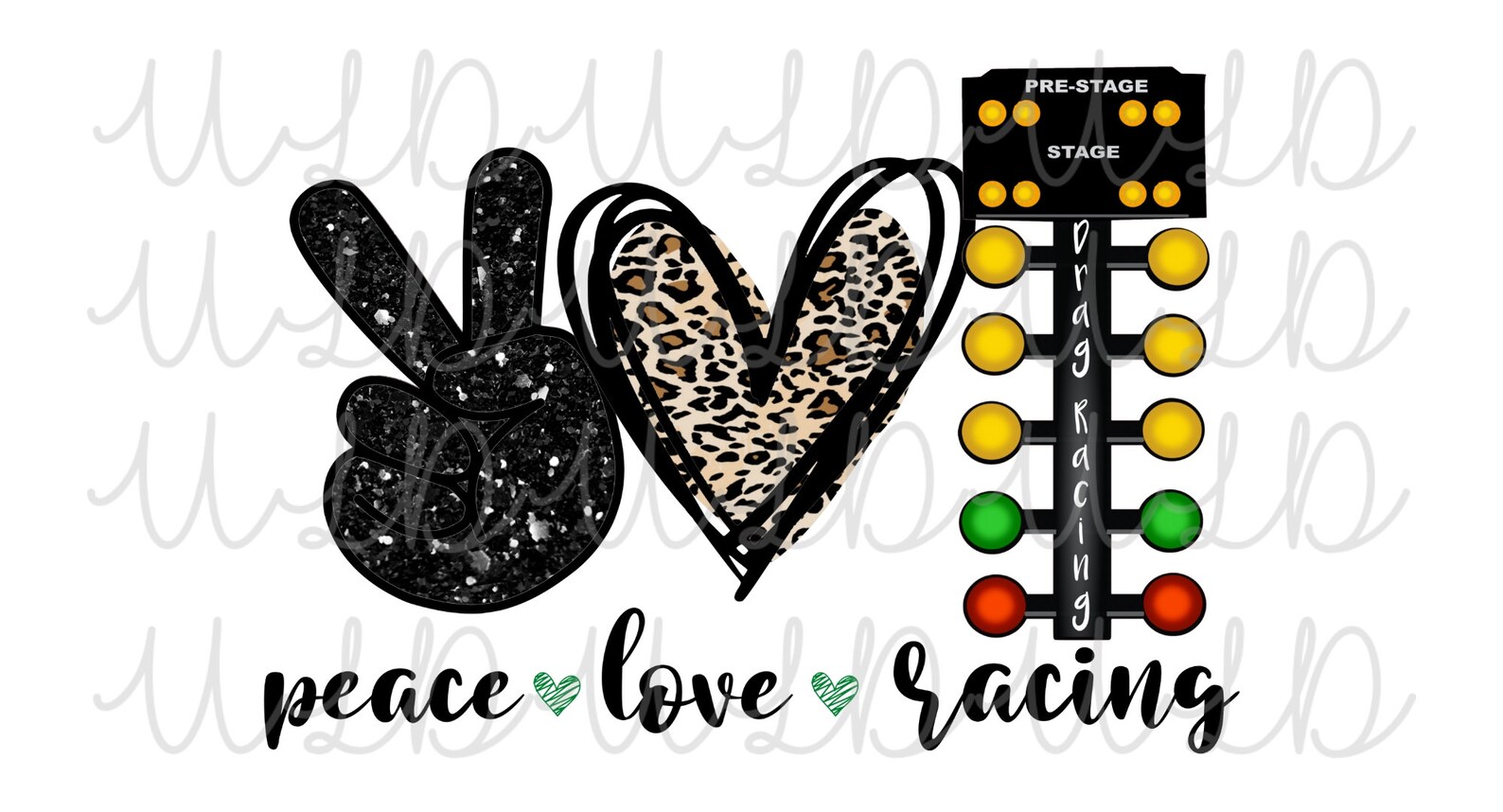 Peace Love Drag Racing Leopard/glitter Sublimation Design *READY to ...