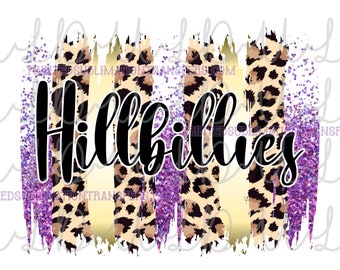 Hillbillies PNG Sublimation Design *Instant Download* Digital Transfer, Paintstroke Purple/Gold