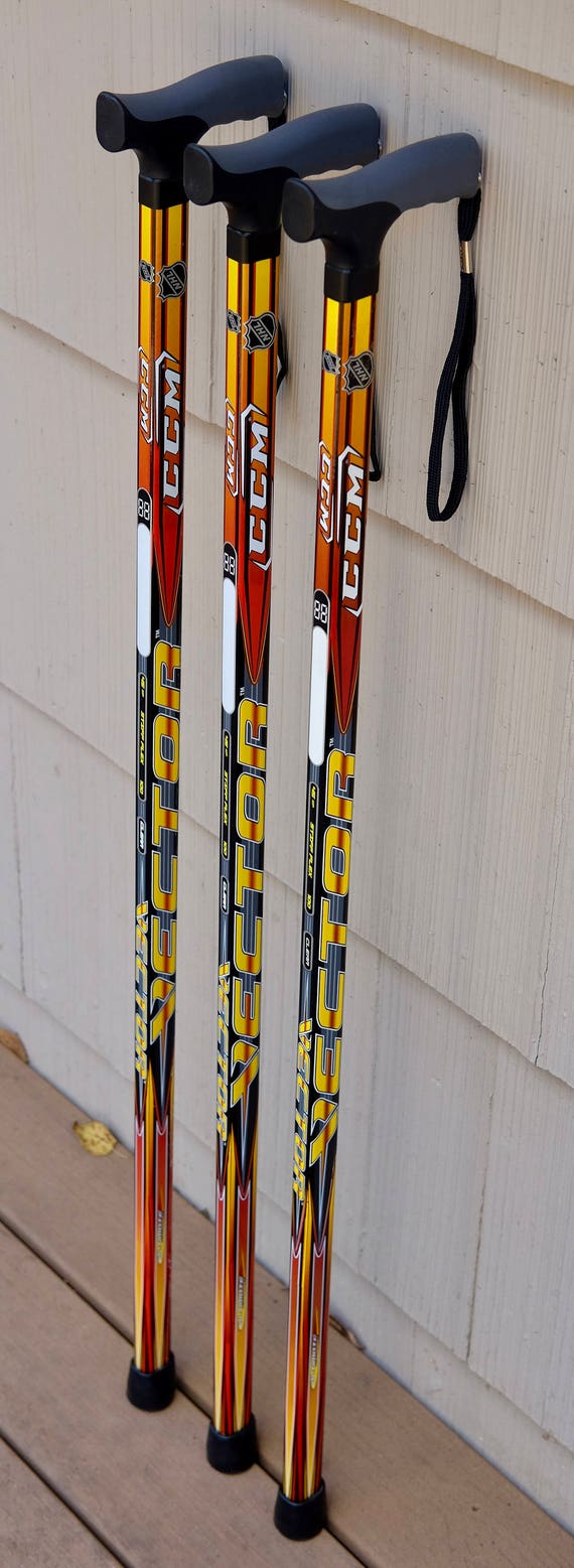 Hockey Stick Walking Cane Black/Orange CCM SoftGrip Handle Etsy